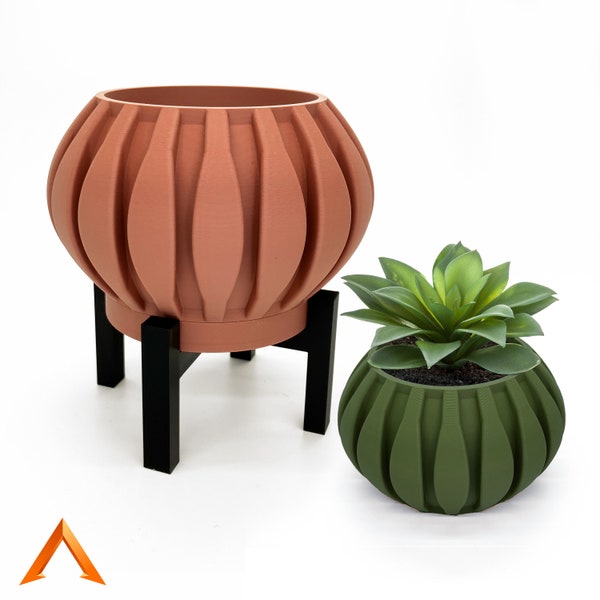 Pot de fleurs/plantes pour intérieur, pot imprimé en 3D avec drainage, soucoupe et support