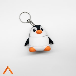 Llavero de pingüino articulado, lindo llavero impreso en 3D