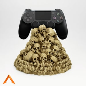 3D-printad hållare för spelkontroll i form av ett dödskalle, hållare för dödskalle för PS3, PS4, PS5, XBOX, etc...