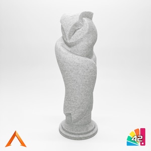 Minimalistische und elegante Eulenstatue, 3D-gedruckte Wohndekoration