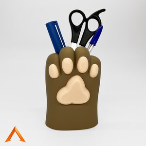 Schattige potloodpot in de vorm van een kattenpoot, 3D-geprinte pot voor vetplanten, tandenborstels, roerstaafjes etc...
