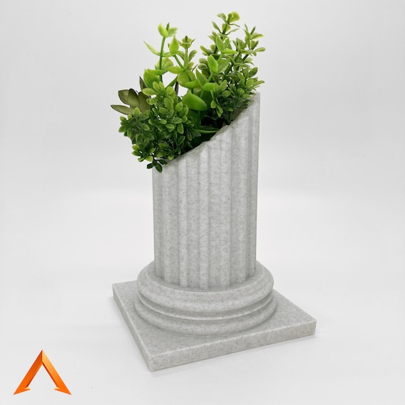 Pot élégant inspiré de la Rome antique, pot pour plantes, crayons, etc en forme de colonne Greco romaine imprimé en 3D