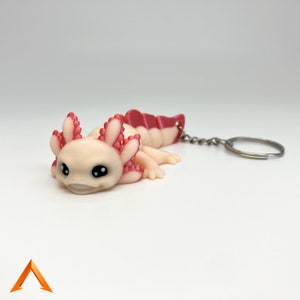 Porte-clés axolotl articulé, porte clé mignon imprimé en 3D, anti stress