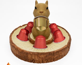 Squirrel capsule holder, for Nespresso and Dolce Gusto, original pod holder printed in 3D