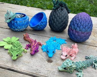 Dragon Egg with Cute Baby Dragon, 3D Printed Articulating Fidget Toy, Dragon Lover Gift, Unique Desk Decoration