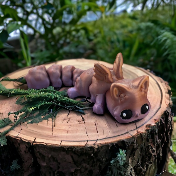 Adorable chatou hibou hibou, jouet articulé imprimé en 3D, cadeau pour amoureux des animaux, décoration de bureau unique