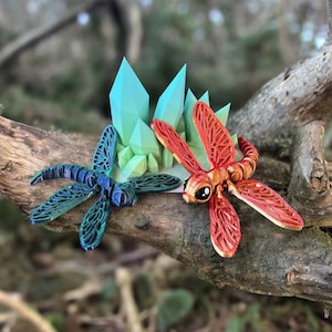 Majestic Flexi Dragonfly, 3D Printed Articulating Fidget Toy, New from Cinderwing3D, Dragonfly Lover Gift, Unique Desk Decoration