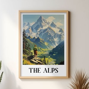 The Alps Poster - Colourful Digital Poster / Print. Download files includes all sizes in high resolution.