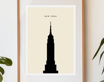 Empire State Building Print – New York Minimalist Poster (Digital Download)