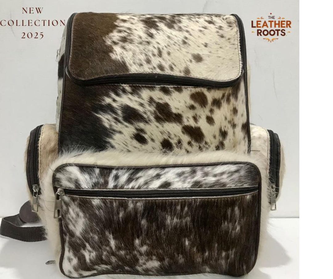 Western Hair-On Cowhide Backpack Purse, Large Capacity Laptop Bag Amazon.com: YUHIB Cowhide Leather Backpack for Men & Women  main image 3