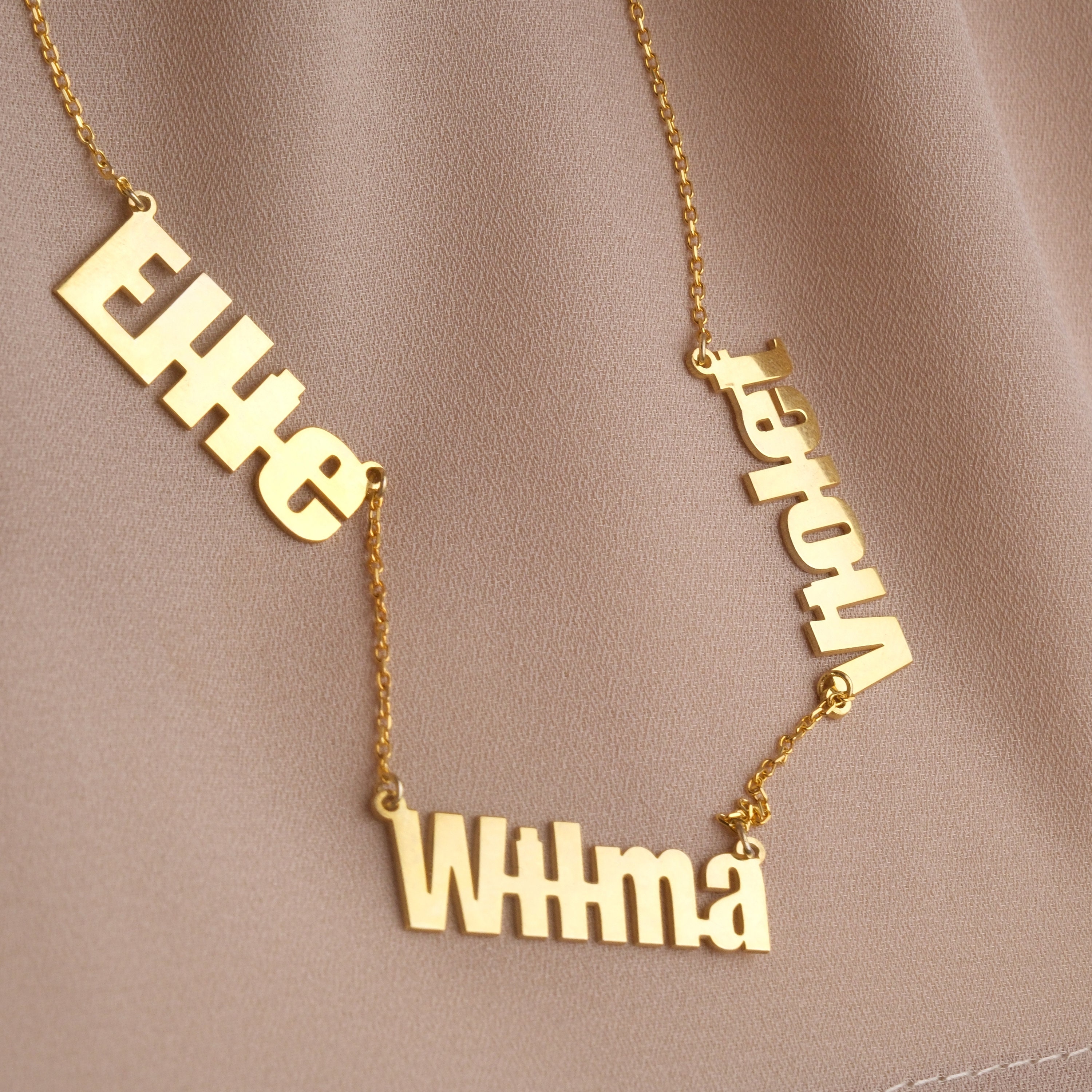 Etsy gold name necklace deals