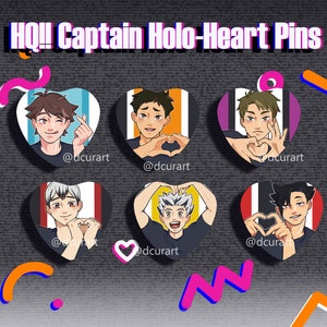 HQ!! | Holo Heart Buttons