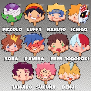 Shounen Anime Melted Popsicle Vinyl Stickers