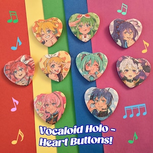VOCALOID | Holo Heart Buttons