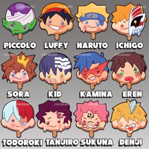 Shounen Anime Melted Popsicle Vinyl Stickers
