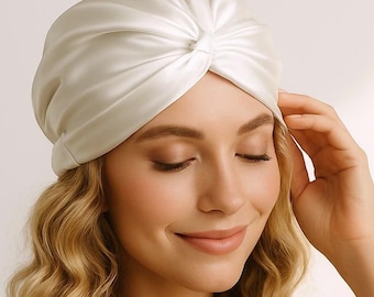 100% Mulberry Silk Bonnet | 22 Momme | Luxury Haircare Turban | Gifts for Her