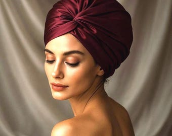 100% Mulberry Silk Bonnet | 22 Momme | Luxury Haircare Turban | Gifts for Her