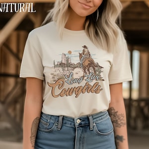 Long Live Cowgirls tee, Retro Cowgirl Shirt, Western Graphic Tee, Rodeo Mom shirt, cowgirl rodeo shirt, vintage cowgirl t-shirt