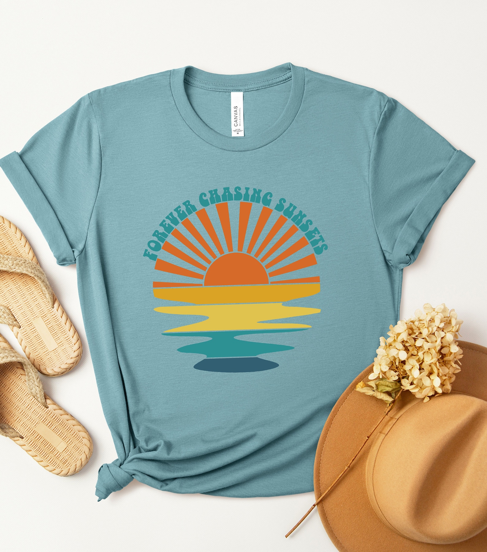 Sunset Riot Shirt Forever Chasing Sunsets, Sun Rays Tee, Beach Vibes Tee, Retro Vintage ...