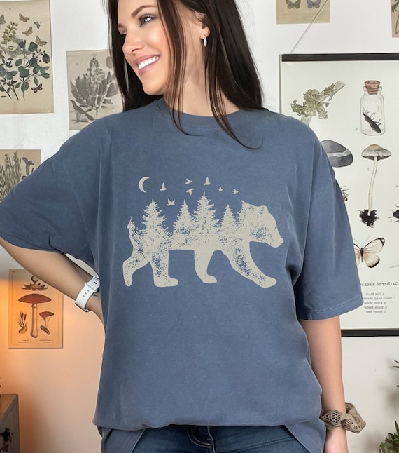 Bear Mountain Silhouette shirt, Wildlife Bear tee, Nature camping shirt, Comfort Colors forest bear t-shirt, Adventure hiking wander tee