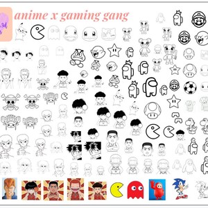 Charm3d AnimexGaming Nail Guide | Nail Art Practice Sheet | Printable PDF Nail Art Template | Nail Art Stencil | Nail Art Sticker Guide