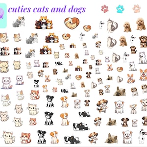Charm3d Cute Cats Dogs Nail Art Sticker Guide | Nail Art Practice Sheet | Printable PDF Nail Art Guide | Nail Art Stencil