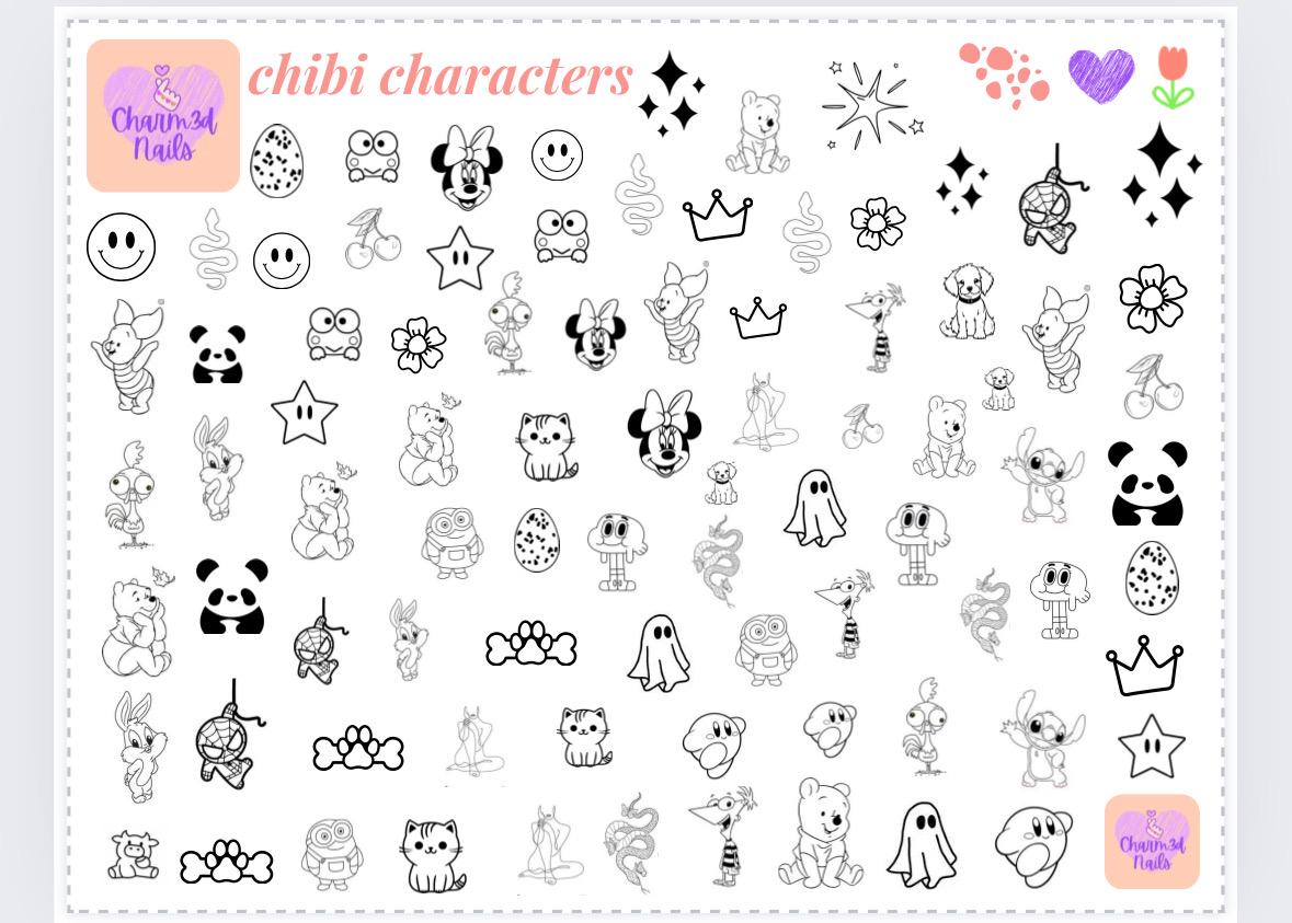 Charm3d Nails | Nail Art Practice Sheet | Printable PDF Nail Art Guide ...