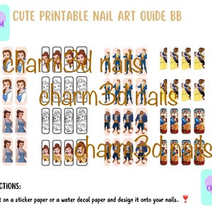 Nail Art Sticker Template: DIY Practice Sheet (Printable PDF)