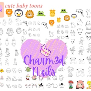 Charm3d Nails | Nail Art Template Practice Sheet | Printable PDF Nail Art Guide | Nail Art Stencil | Nail Art Sticker Guide | Easy Nail Art