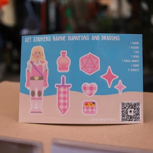 Foglio stickers Barbie D&D