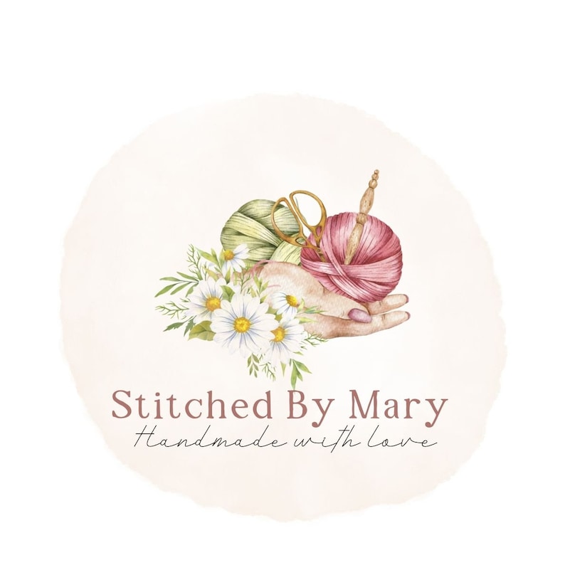 Yarn Knitting Logo | Premade Logo | Watercolor Yarn Logo | Line Art ...