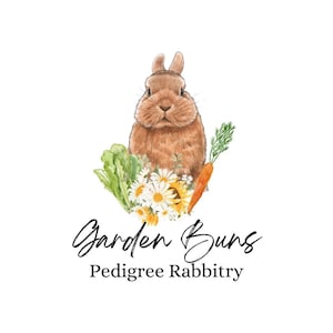 Bunny Rabbit Logo | Premade Logo | Homestead Logo | Watercolor Barn Logo | Logo Design | Rabbitry Logo | Animal Logo