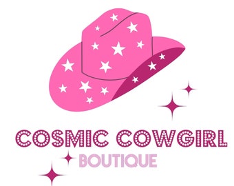 Western Pink Boutique Logo | Premade Logo | Retro Logo | Cowgirl Pink Hat  Logo | Logo Design | Retro Country Logo | Vintage Logo