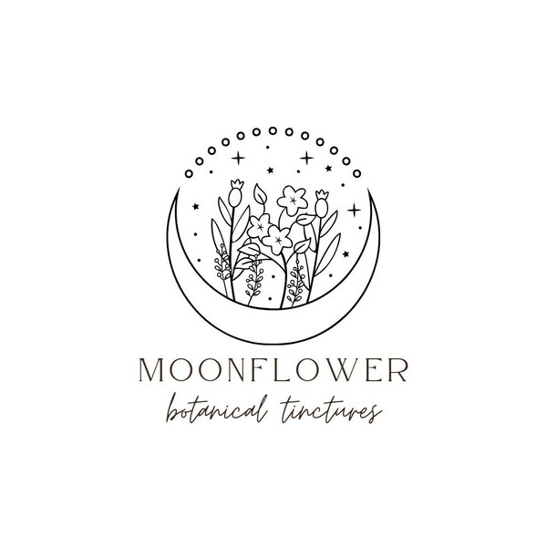 Apothecary Logo | Natural Healer Logo | Moon Logo Design | Premade Logo | Minimal Logo | Boho Logo | Mystical Logo Design