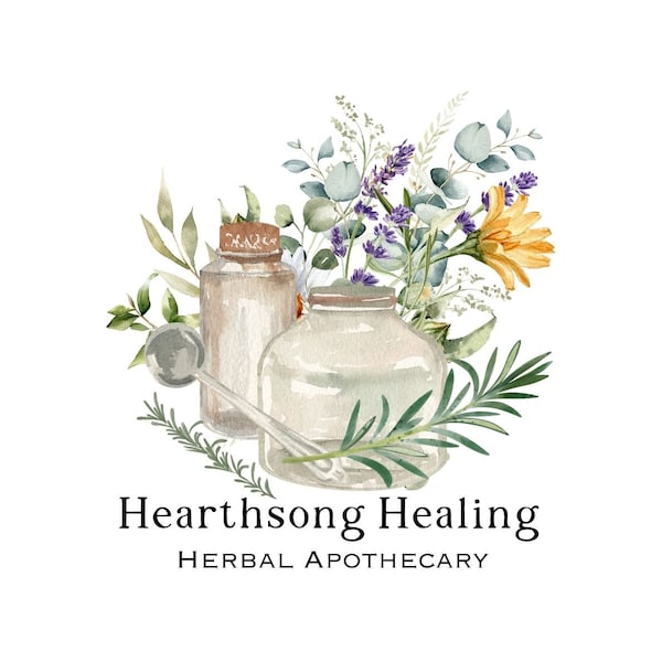 Apothecary Logo Logo | Natural Healer Logo | Bath & Body Logo Design | Premade Logo | Colorful Logo | Rustic Logo | Watercolor Logo Design