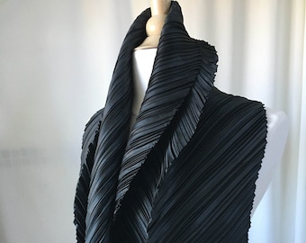 Sculptural Pleated Silky Scarf