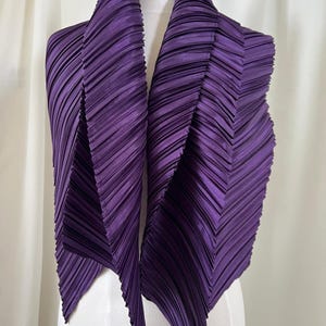 Sculptural Pleated Silky Scarf