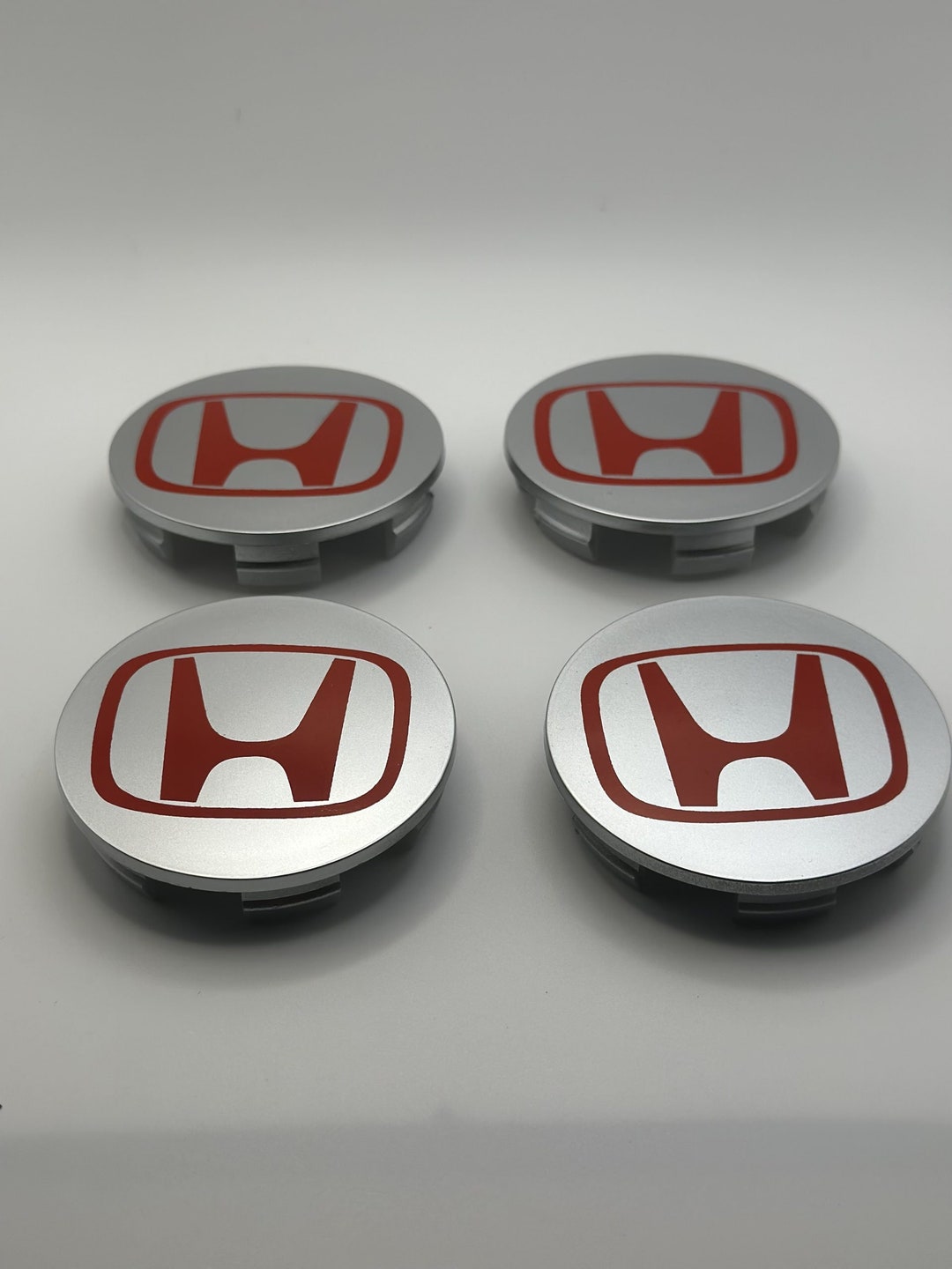 4pcs for Honda Civic Accord CRV Silver Red 69mm Wheel Emblem Hub Center
