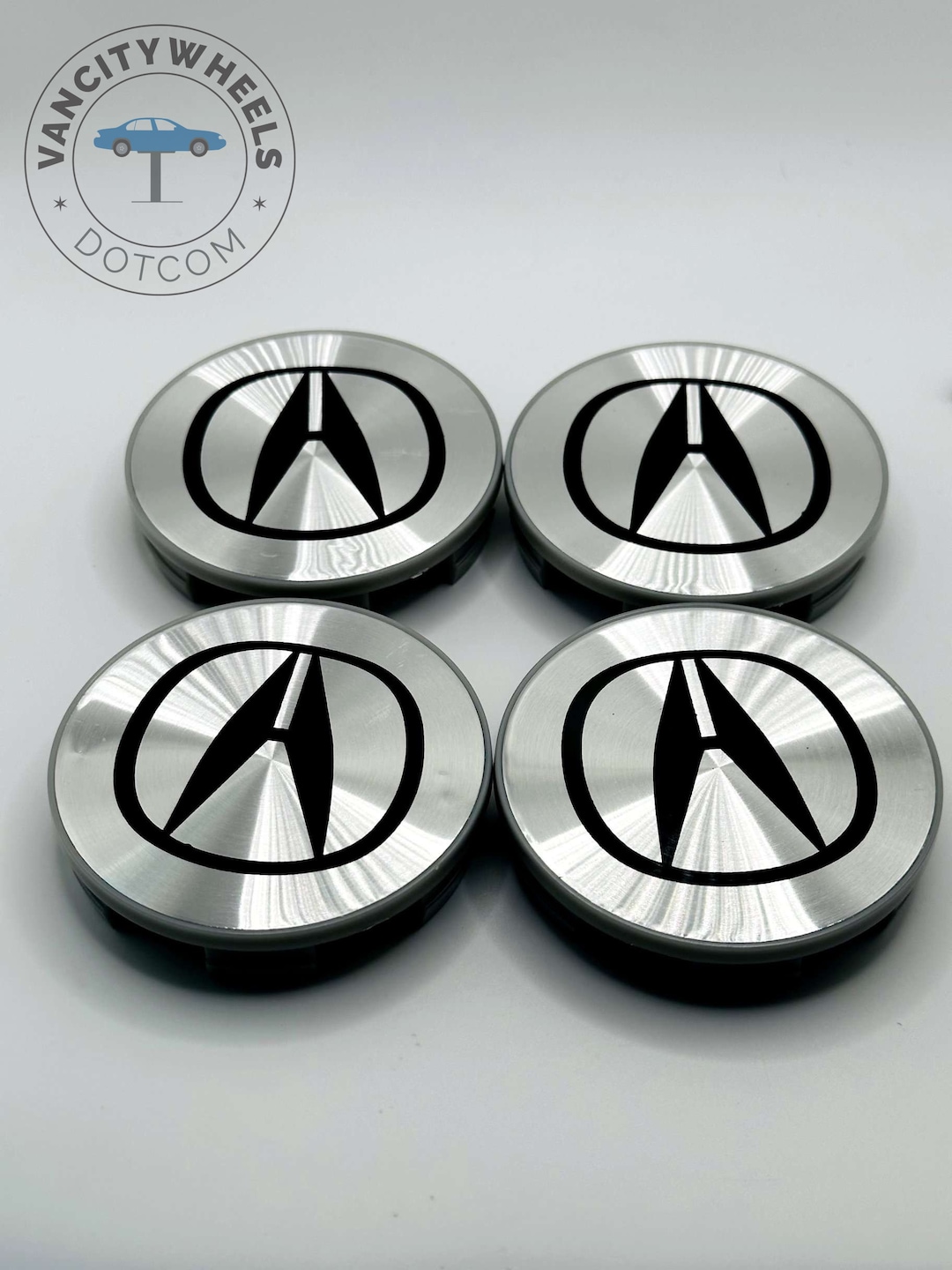 Set of 4 Chrome/black Acura Alloy Wheel Center Caps 69mm, Center Hub ...