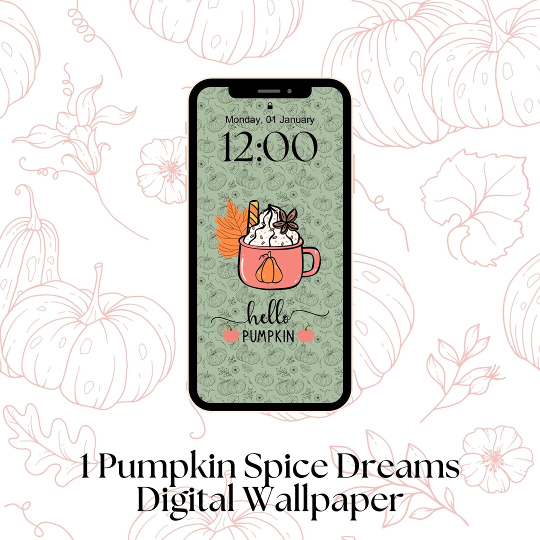 Pumpkin Spice Latte iPhone Wallpaper | Digital Download | Cosy Autumn