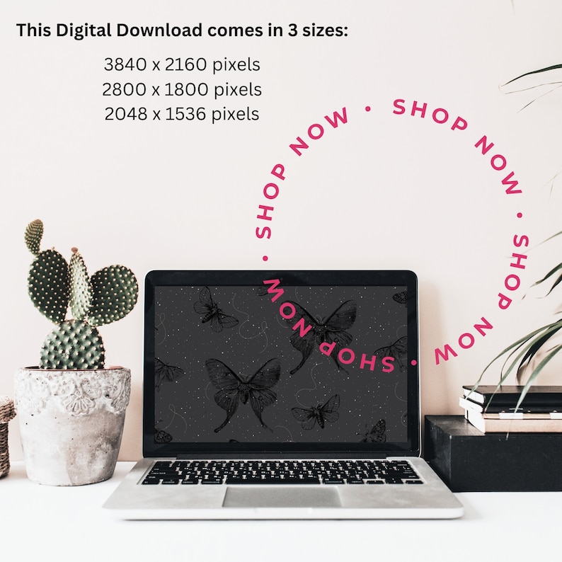 Grey Moth & Butterfly Desktop/laptop Wallpaper | Digital Download ...