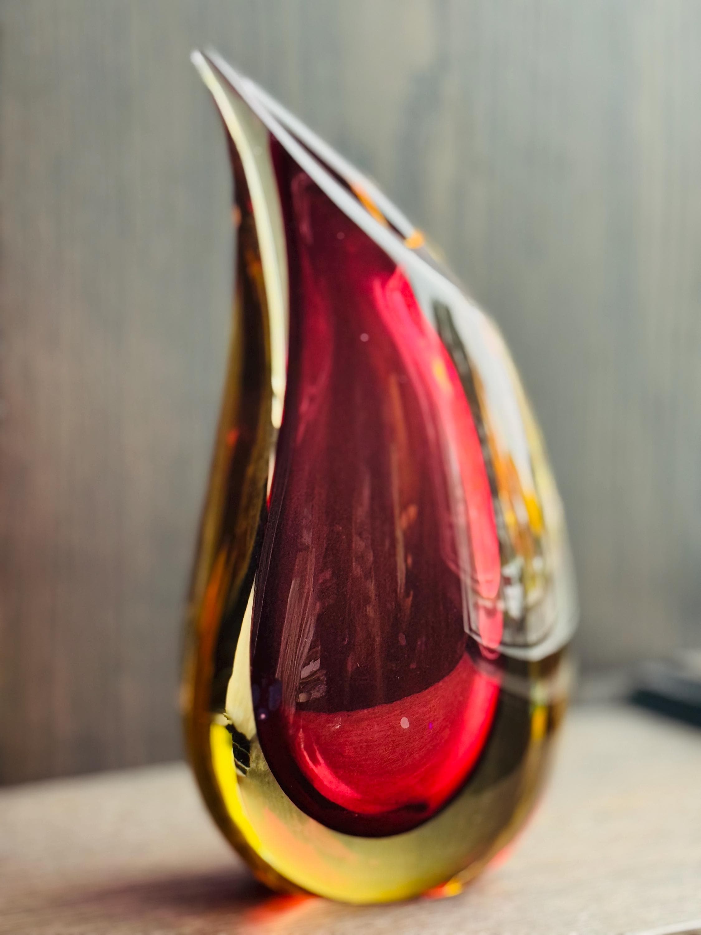 Murano Red Vase - Etsy