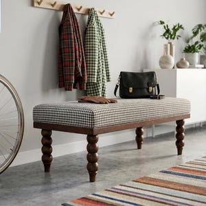 Handgemachter Soft Top Ottoman, Holzbeine, Home Decor (45 x 45 x 22 cm)