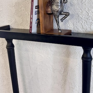Custom Entryway Console Table – Narrow Beech Wood Dresuar, Handmade Hall Table, Minimalist Hallway Furniture, Black Console Table