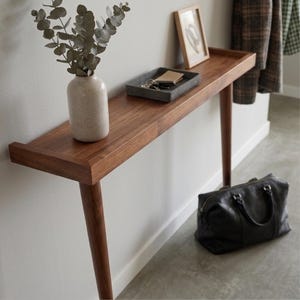 Handmade Beech & Hornbeam Wood Console Table: Slim Hallway Stand