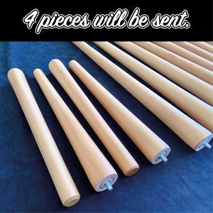 Customizable Beech Wood Furniture Legs - Set of 4 - Angled Bracket