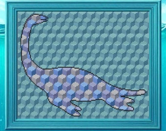 Dino “Casper” Plesiosaur Cross Stitch Pattern (PDF) - Dinosaur Series