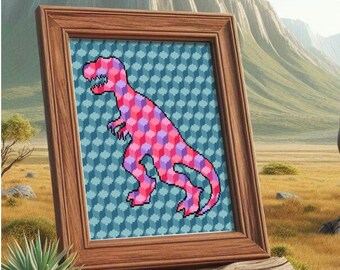 Dino “Trix” Tyrannosaurus Rex Cross Stitch Pattern (PDF)