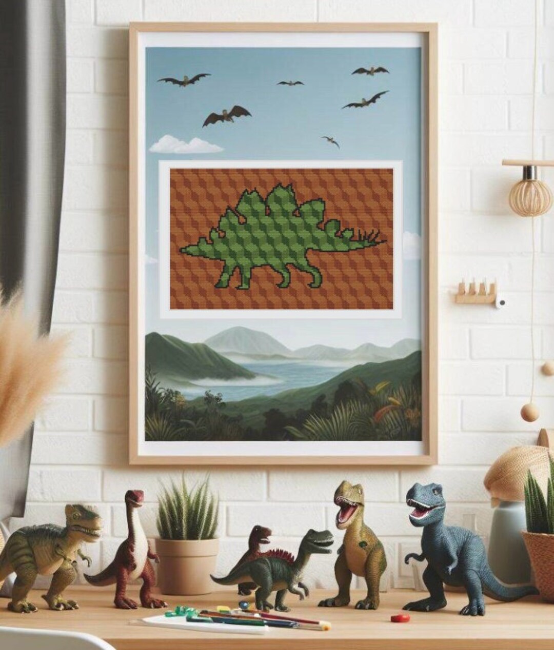 Dino “stevie” Stegosaurus Cross Stitch Pattern (PDF) - Dinosaur Series ...
