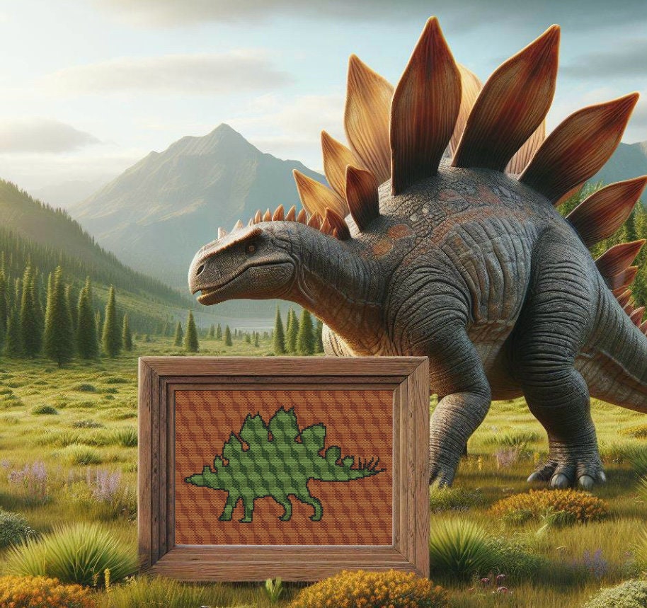 Dino “stevie” Stegosaurus Cross Stitch Pattern (PDF) - Dinosaur Series ...